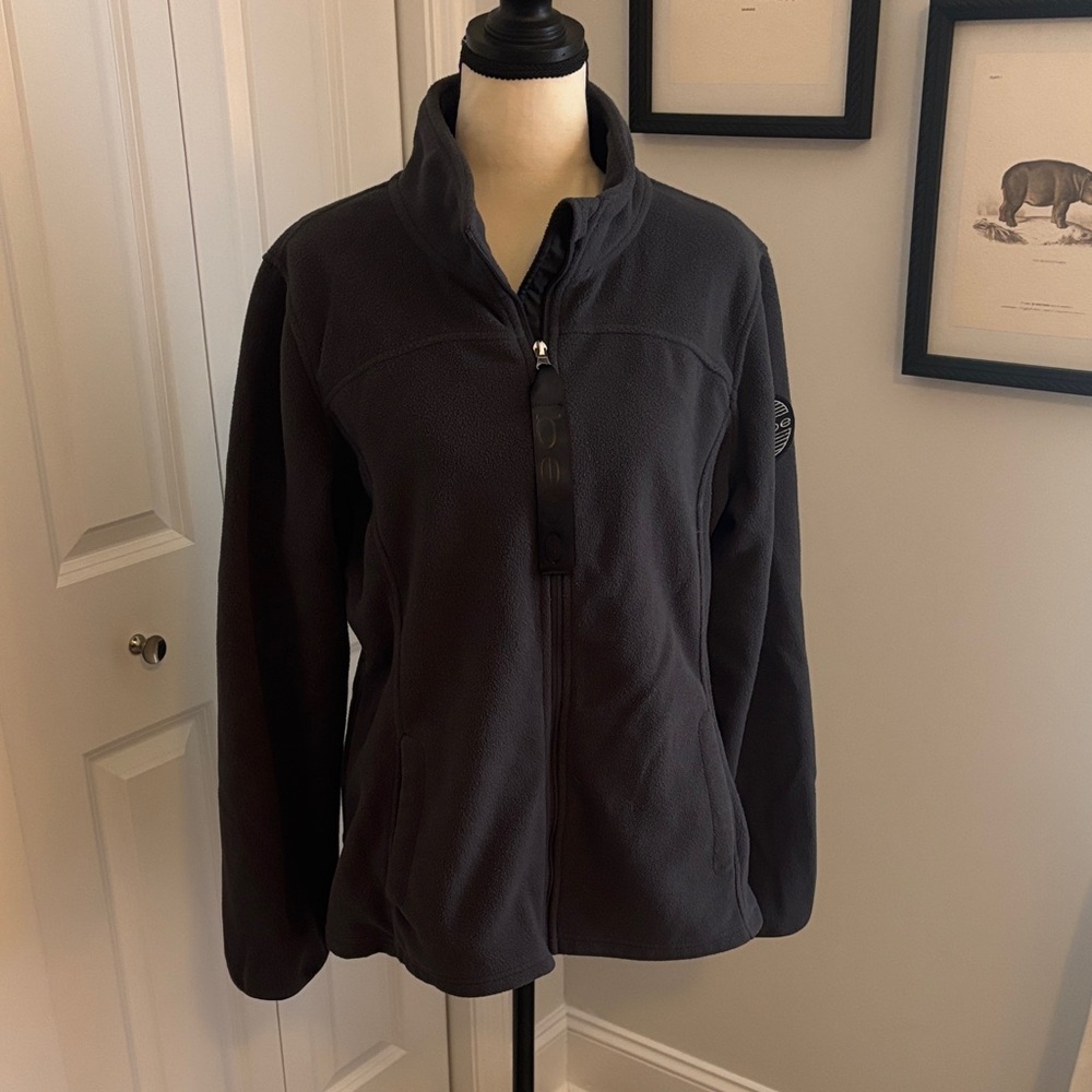 Bebe Women's Black/ Dark Gray Fleece Jacket